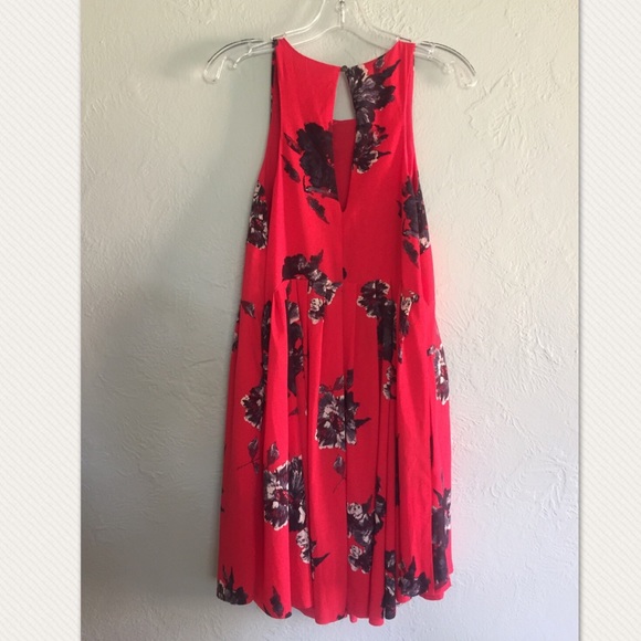 Free People floaty red dress large floral print - Picture 5 of 8